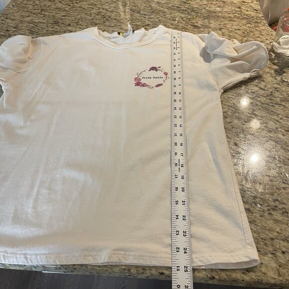 Frida Kahlo Women’s Pink L Retro Artsy Graphic Tee At The End Of The Day Quote - Picture 8 of 8